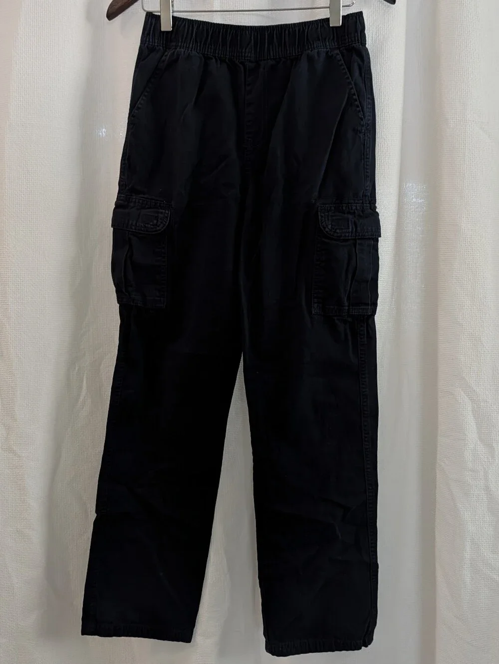 Children's Place Navy Blue Elastic Waist Cargo Pants With Adjustable Waist